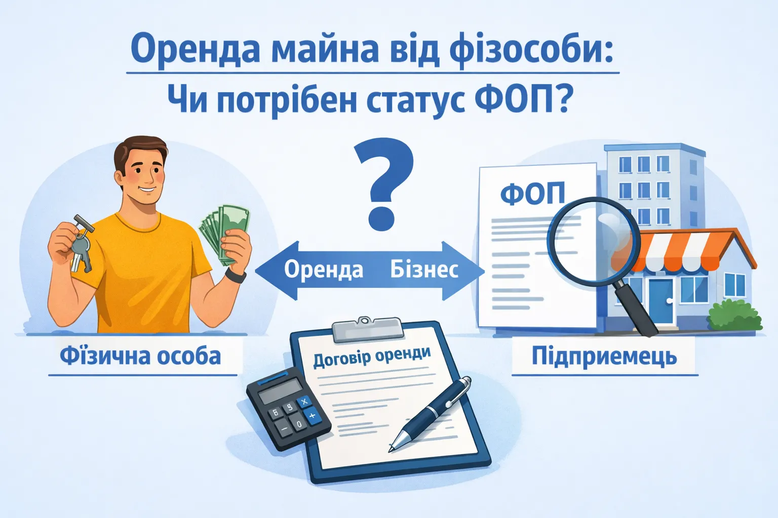 Здаю майно в оренду як фізособа: чи потрібен статус ФОП?