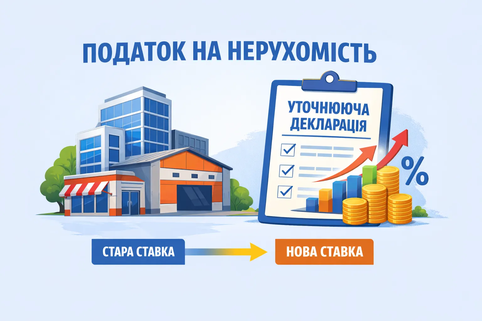 Нежитлова нерухомість і нова ставка: уточнююча декларація з податку на нерухомість