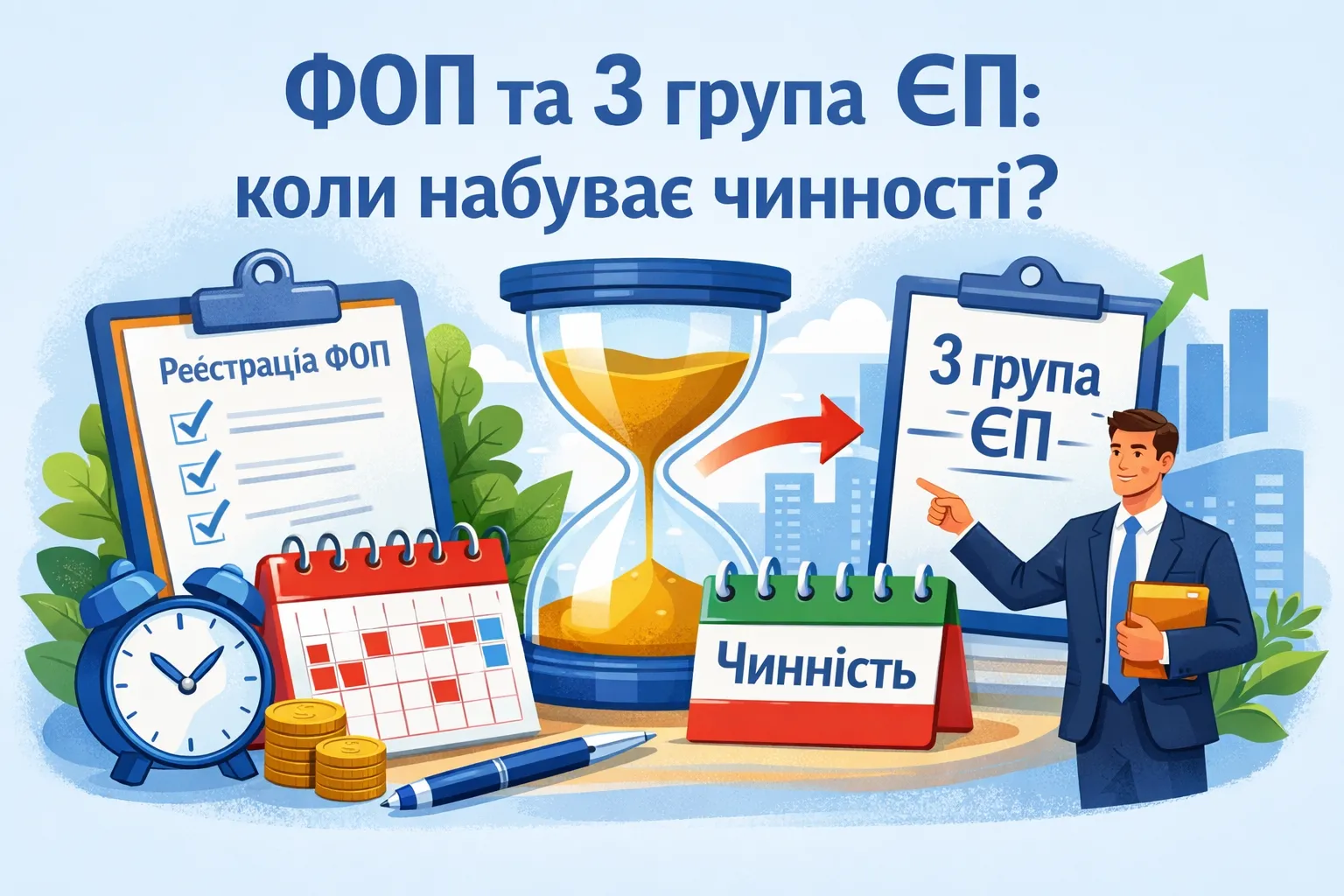 Реєстрація ФОП і 3 група ЄП: коли статус набуває чинності?