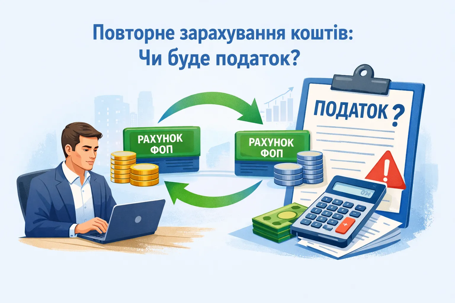 Повторне зарахування коштів на рахунок ФО‑професіонала: чи виникає податок