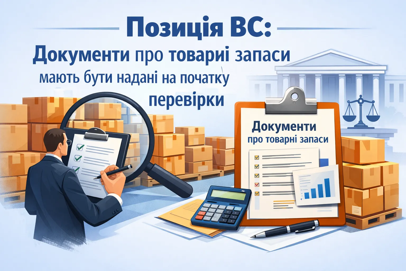 Позиція ВС: документи про товарні запаси мають бути надані на початку перевірки