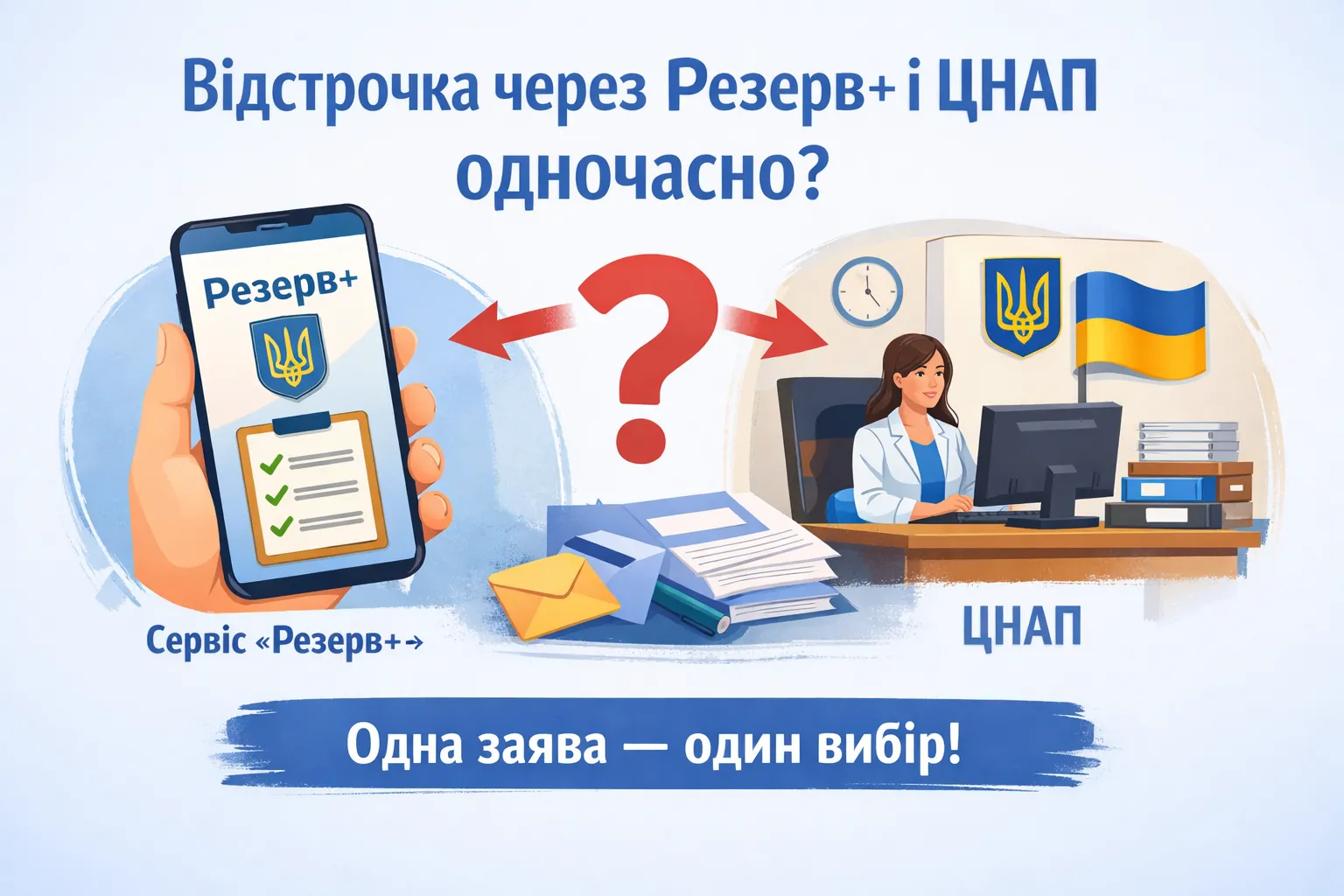 Чи можна подати заяву на відстрочку через Резерв+ і ЦНАП одночасно — роз’яснення