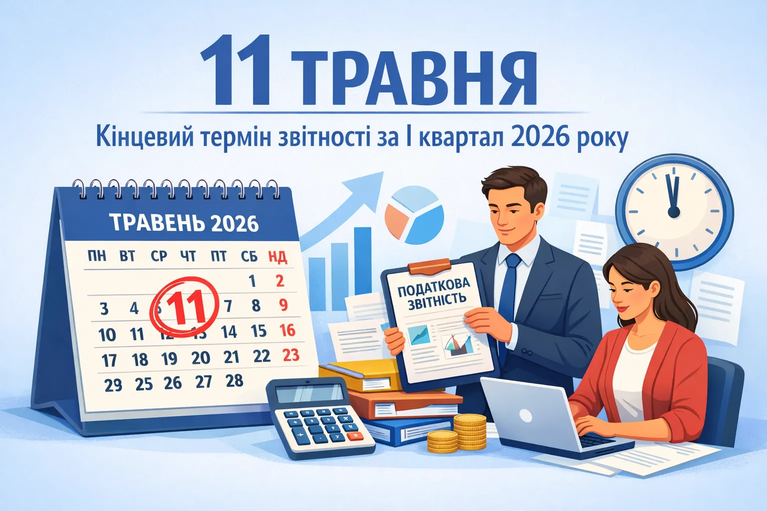 11 травня — граничний строк подання податкової звітності за I квартал 2026 року