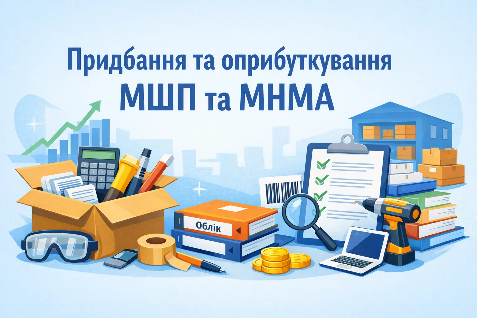 Придбання та оприбуткування МШП та МНМА