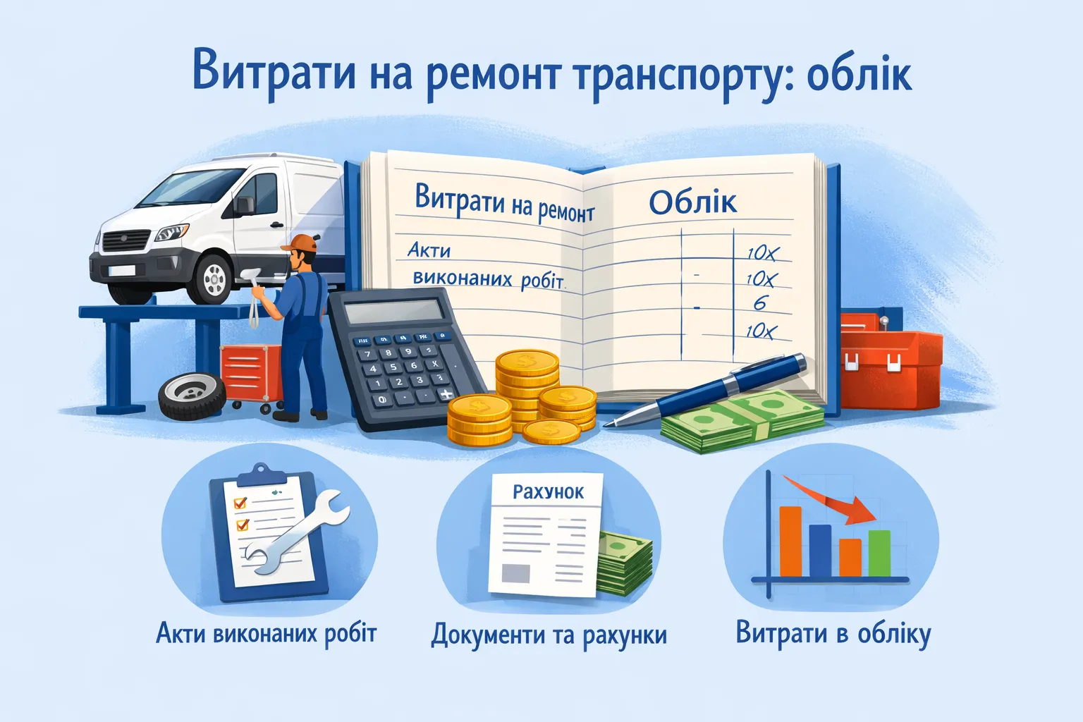 Як відображати в обліку витрати на ремонт транспорту