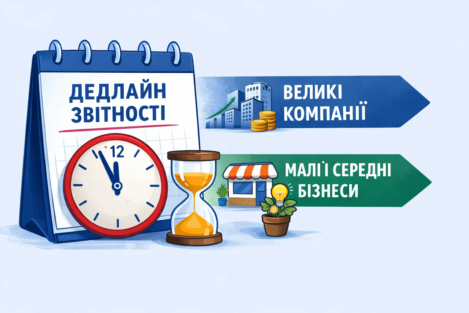 Терміни оприлюднення звітності. Критерії розмірів.