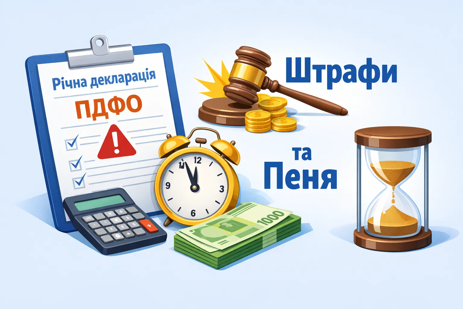 ПДФО з річної декларації ФОП та фізосіб: штрафи та пеня