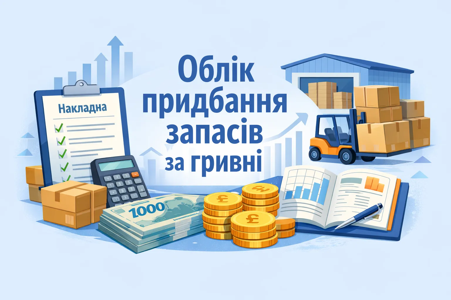 Облік придбання запасів за гривні 