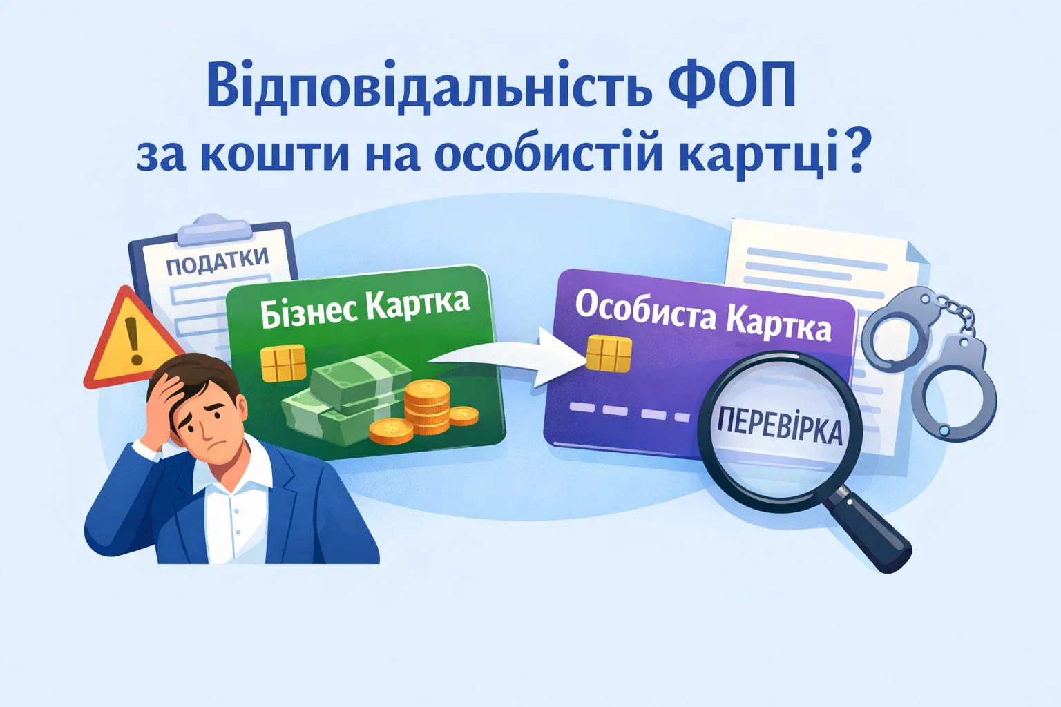 Яка відповідальність ФОП, якщо кошти за товар надходять на особисту (непідприємницьку) картку ФОП?