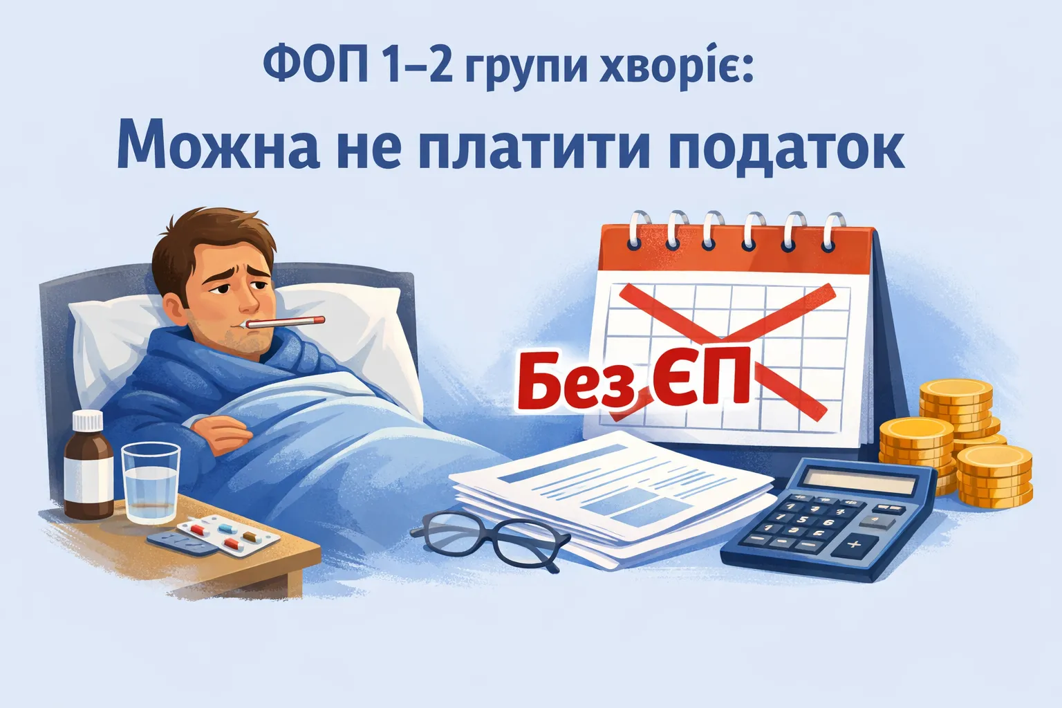 ФОП 1–2 групи захворів: за які місяці можна не платити єдиний податок?