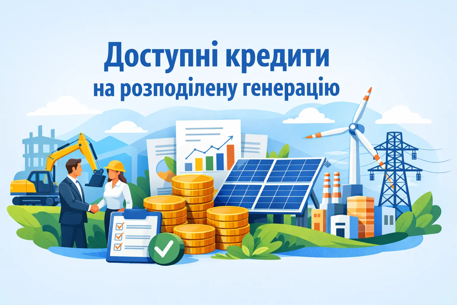 Великий та середній бізнес зможе залучати доступні кредити на будівництво розподіленої генерації