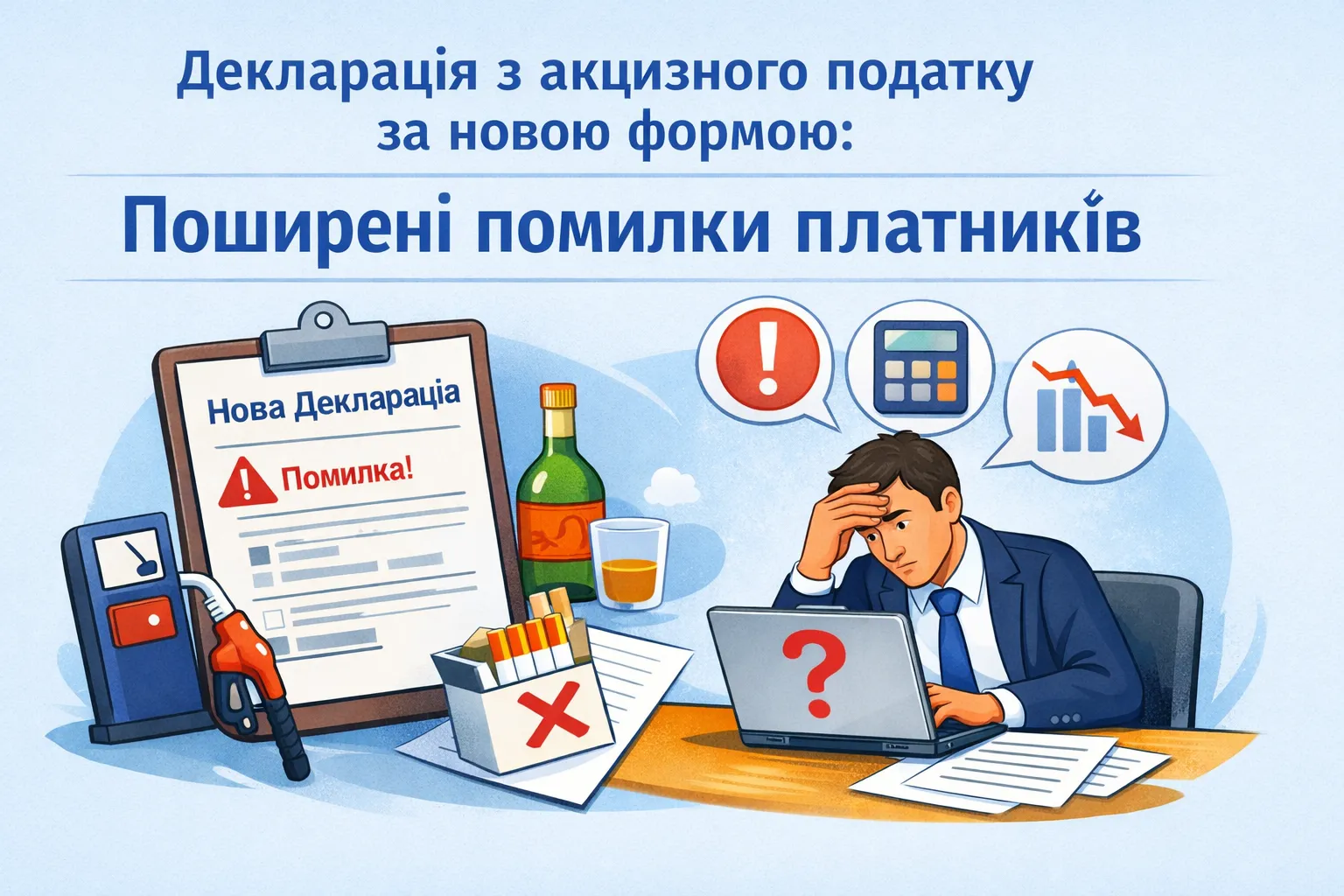 Декларація з акцизного податку за новою формою: які помилки допускають платники Декларація з акцизного податку за новою формою: які помилки допускають платники