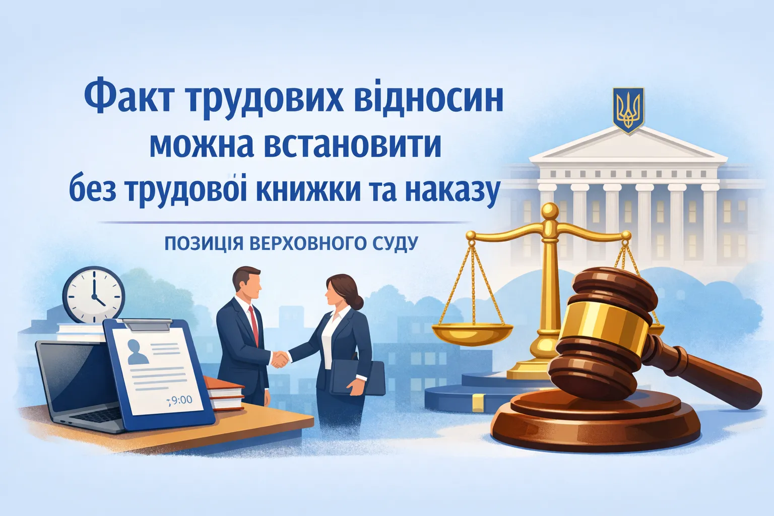 Факт трудових відносин можна встановити навіть без трудової книжки та наказу — позиція ВС