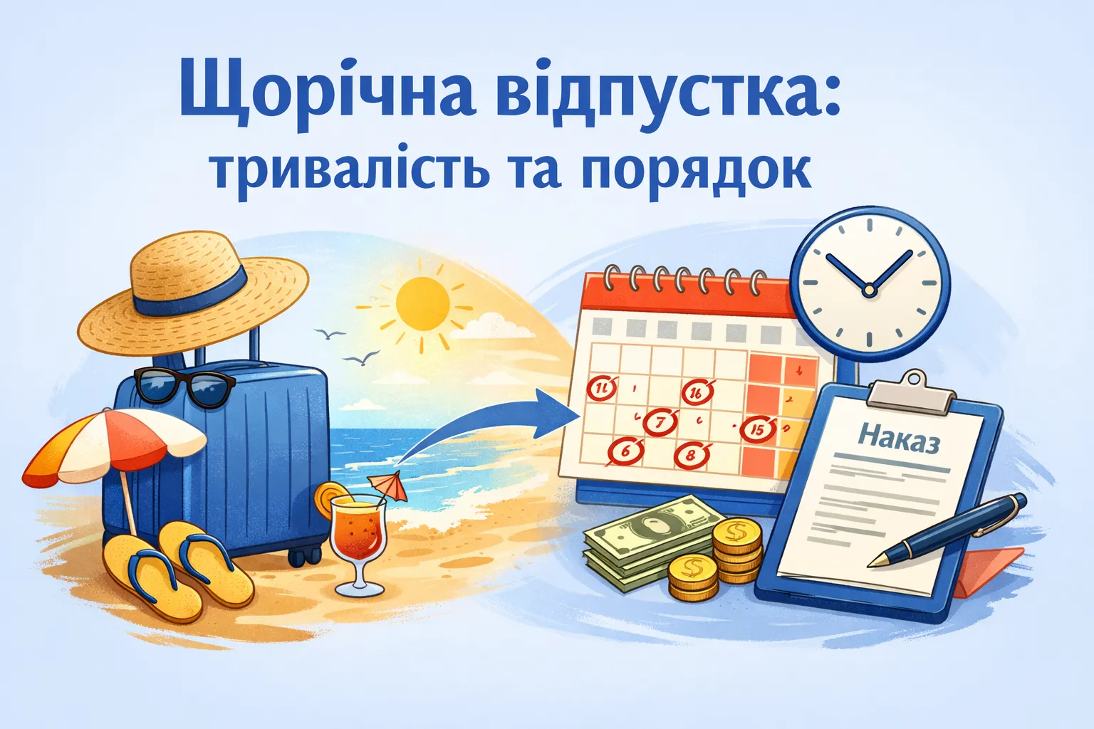 Щорічна основна відпустка: тривалість і порядок надання