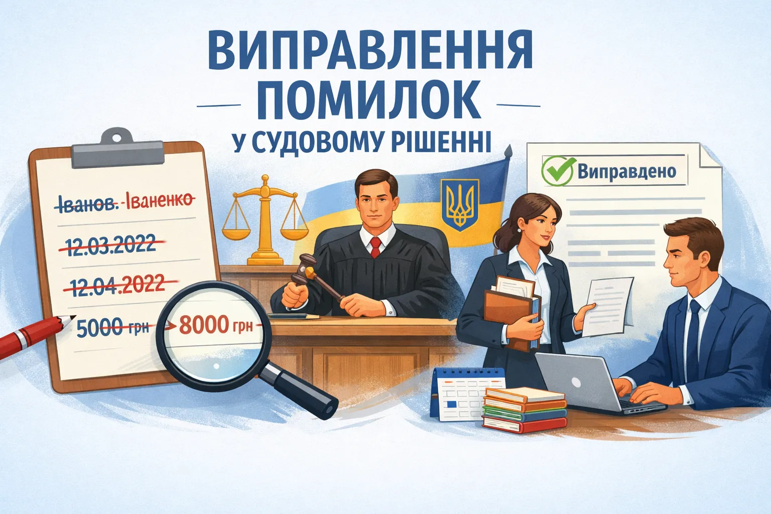 Как исправляют ошибки в фамилии, дате или цифрах в судебном решении