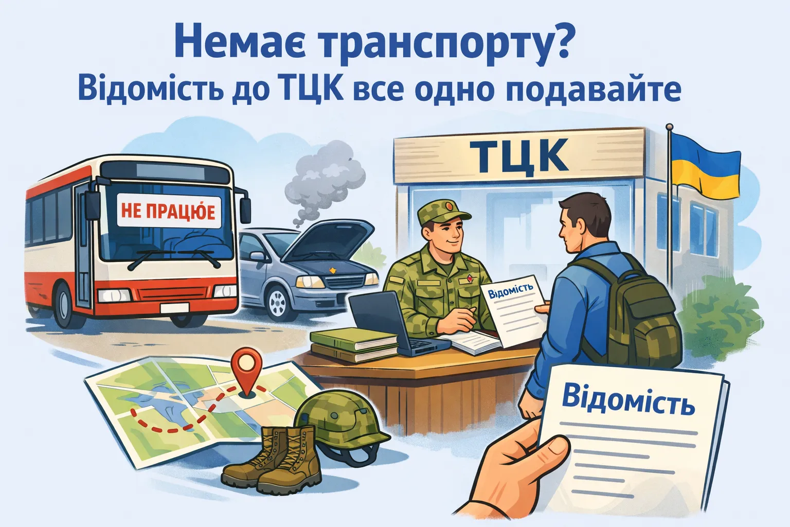 Немає транспорту? Відомість до ТЦК все одно подавайте