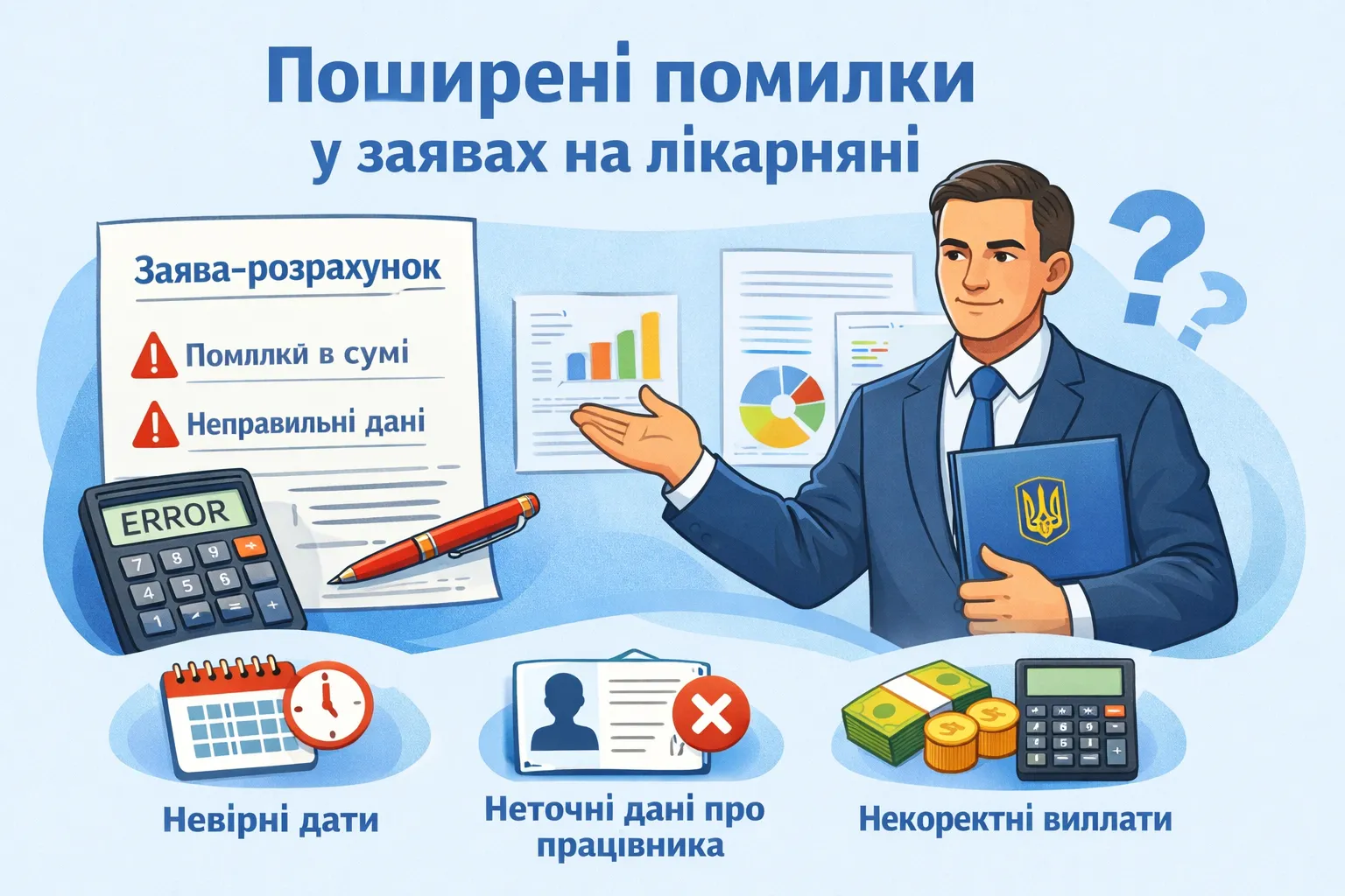 ПФУ назвав найпоширеніші помилки у заявах-розрахунках на лікарняні