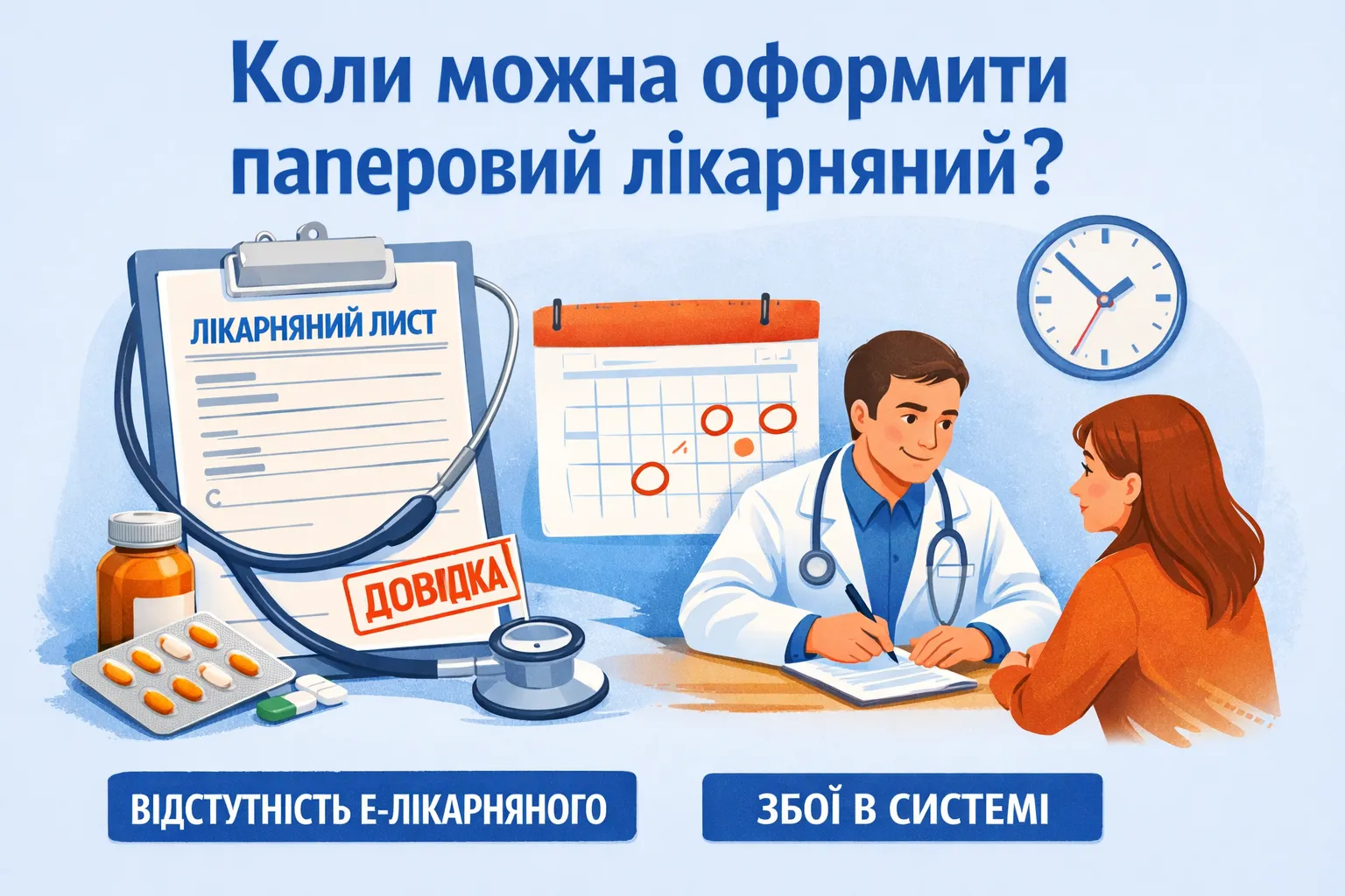Коли можна оформити паперовий лікарняний?