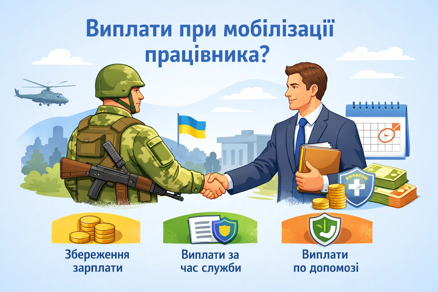 Які виплати надають працівнику при мобілізації?