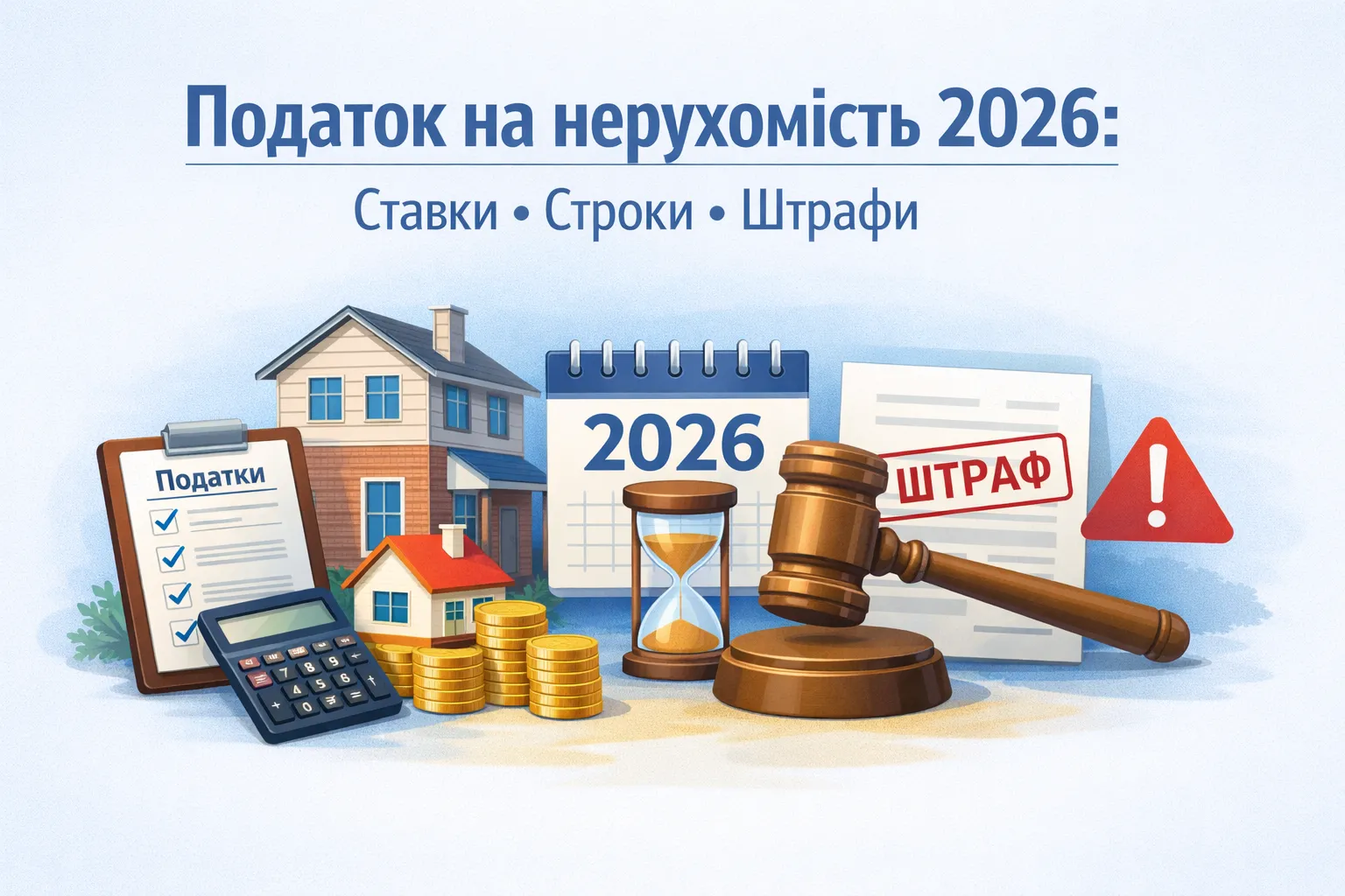 Податок на нерухомість 2026: ставки, строки, штрафи