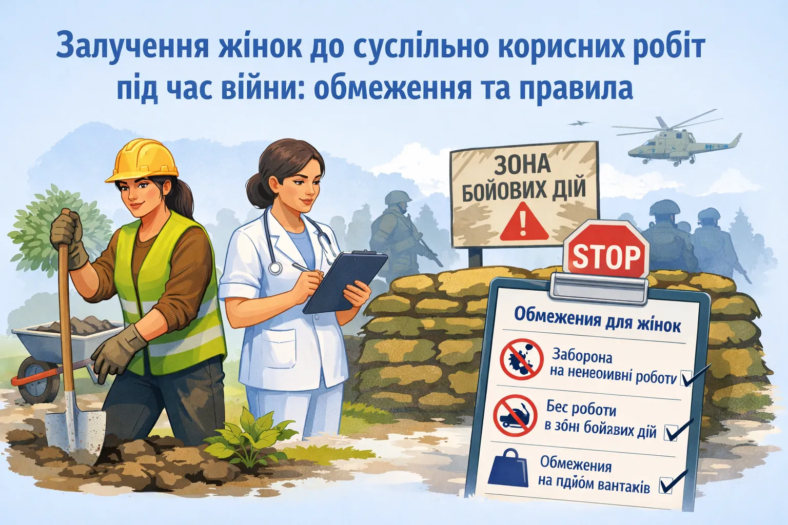 Залучення жінок до суспільно корисних робіт під час війни: які діють обмеження Залучення жінок до суспільно корисних робіт під час війни: які діють обмеження