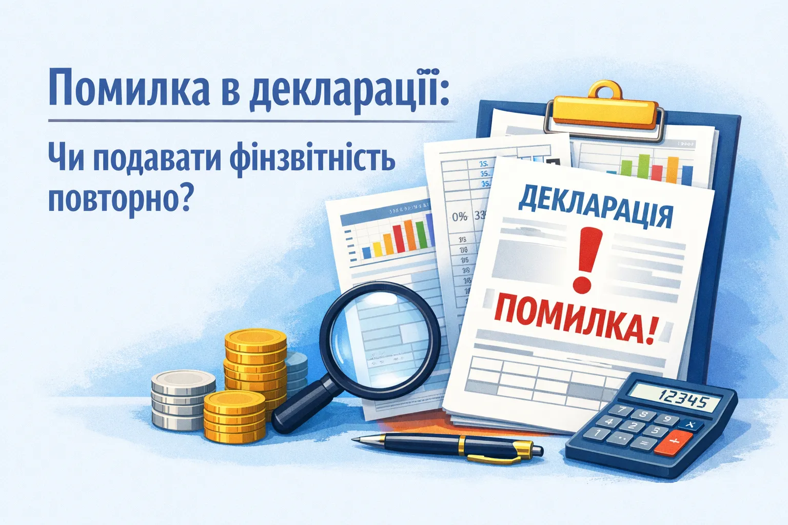 Помилка тільки в декларації: чи подавати повторно фінзвітність?