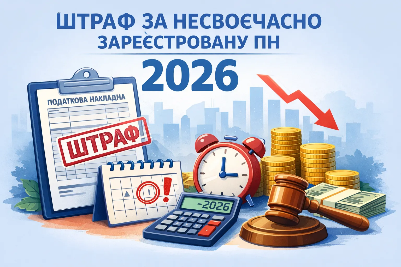 Штраф за несвоєчасно зареєстровану ПН 2026