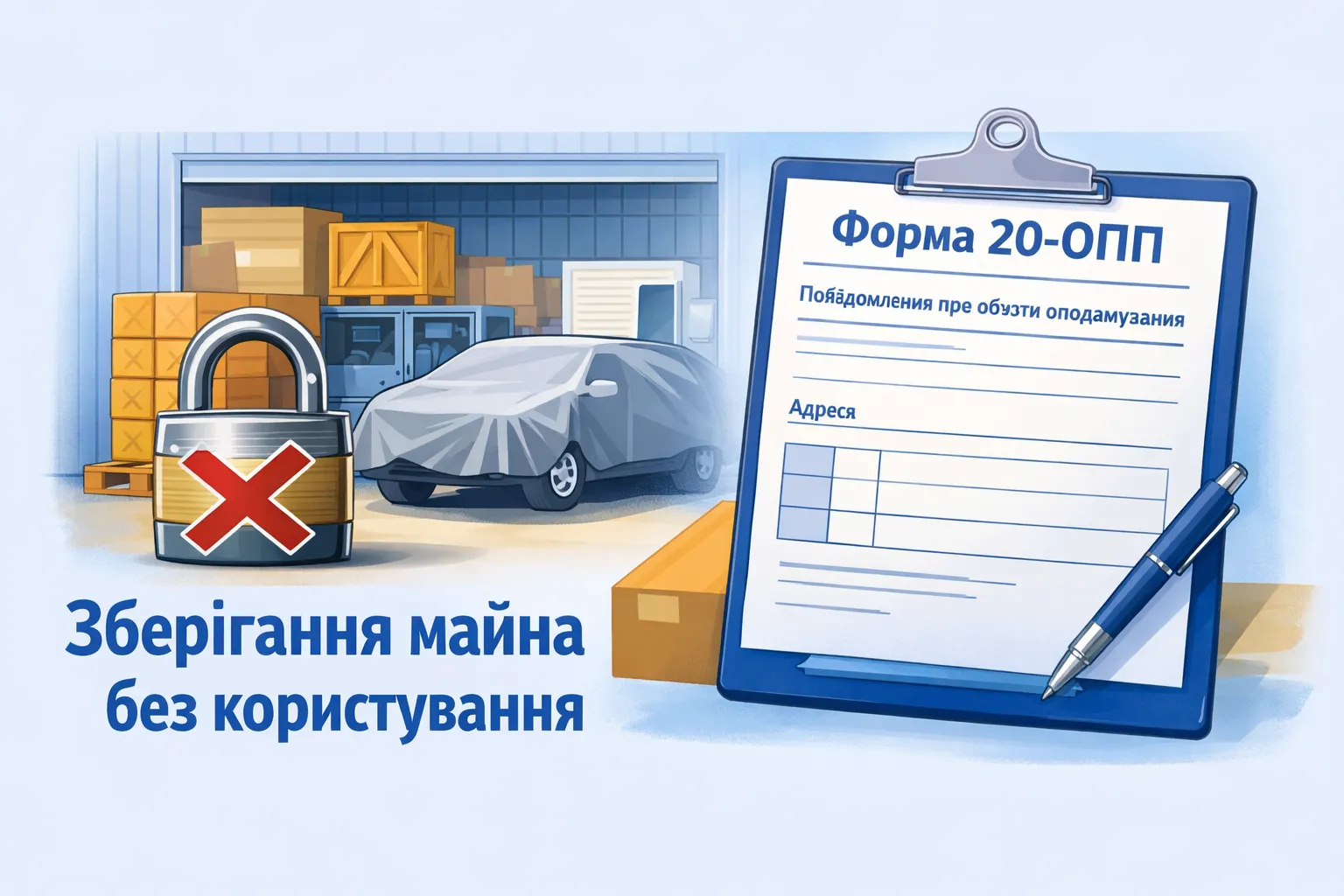 Зберігання майна без права користування і форма 20-ОПП