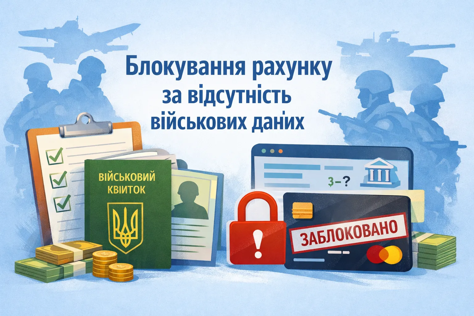 Чи можуть заблокувати рахунок за неоновлення військово-облікових даних Чи можуть заблокувати рахунок за неоновлення військово-облікових даних