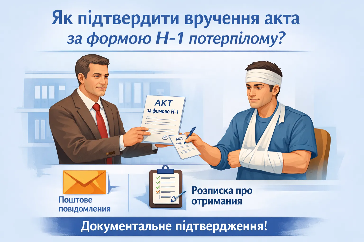Як роботодавцю підтвердити вручення акта за формою Н-1 потерпілому?