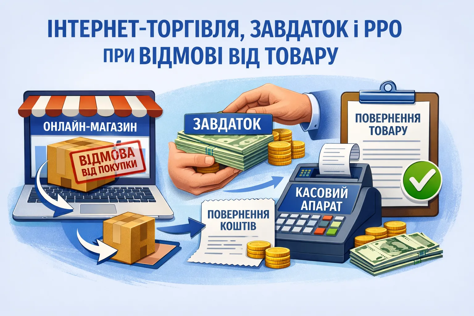 Інтернет-торгівля, завдаток і РРО при відмові від товару
