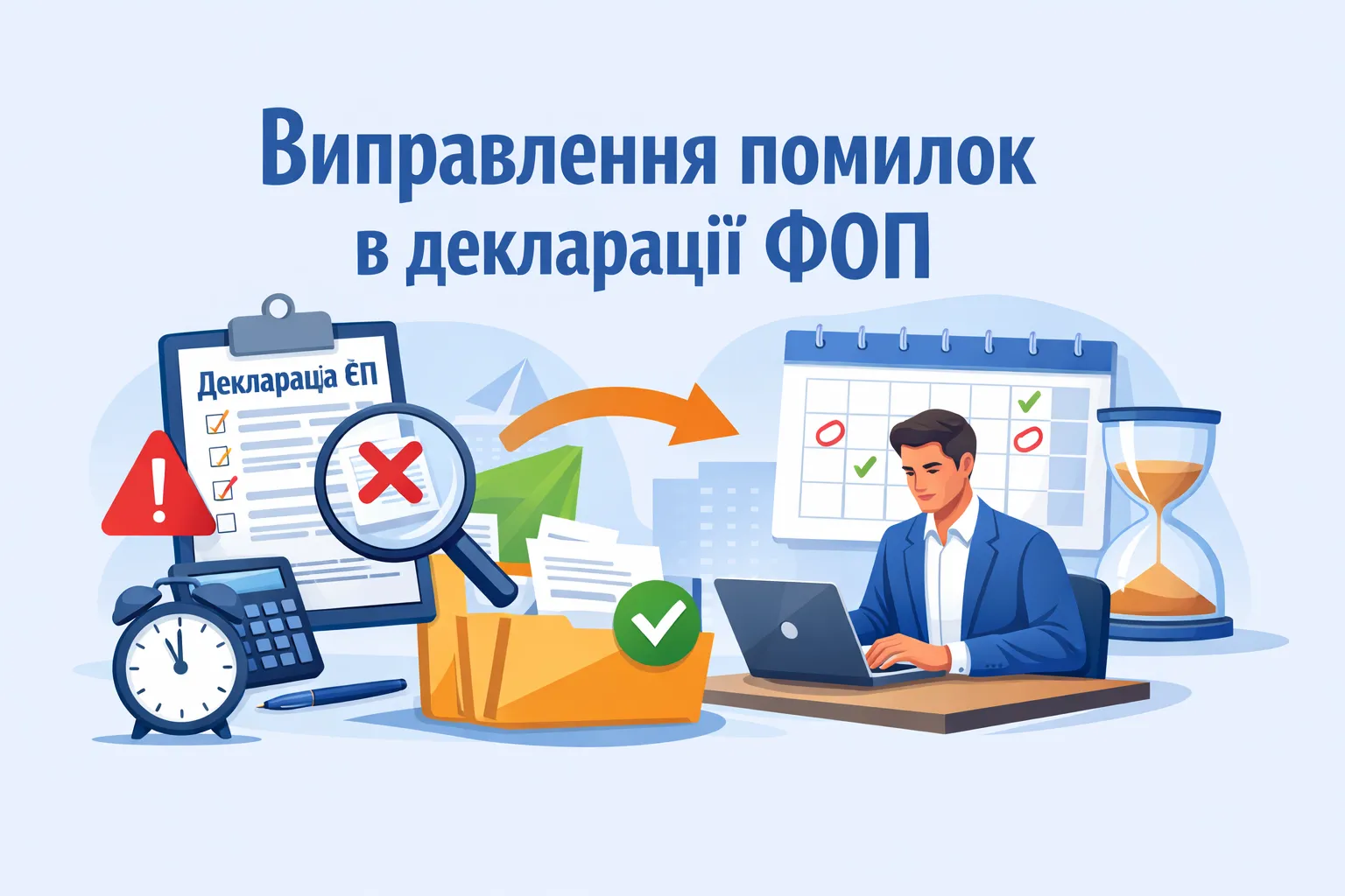 Виправлення помилок у декларації ЄП ФОП: порядок і строки