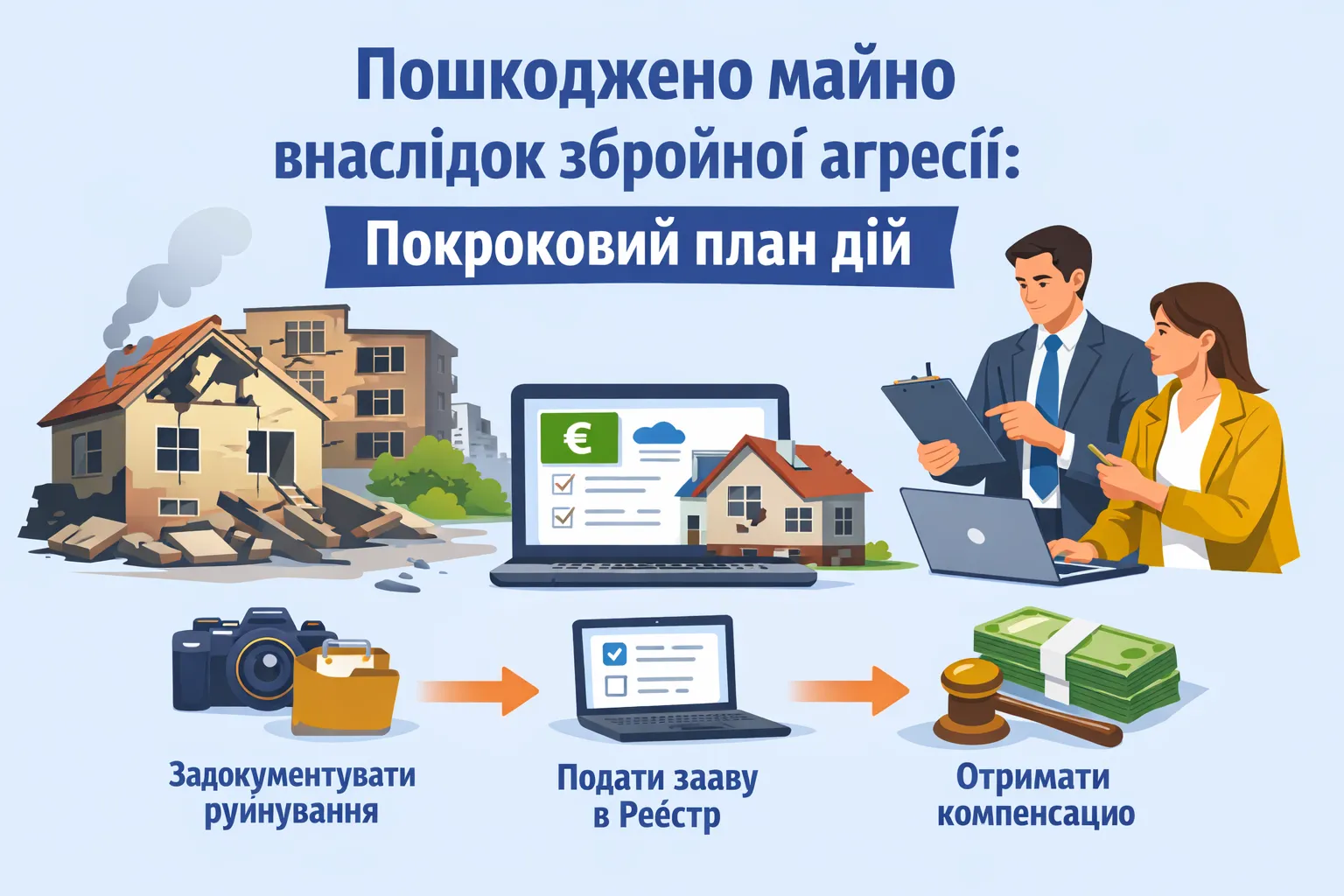 Повреждено имущество вследствие вооруженной агрессии: пошаговый план действий Повреждено имущество вследствие вооруженной агрессии: пошаговый план действий