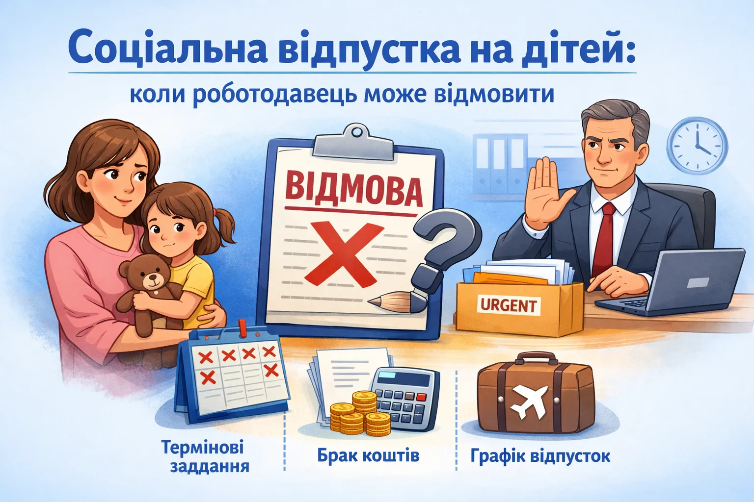 Соціальна відпустка на дітей: коли роботодавець може відмовити