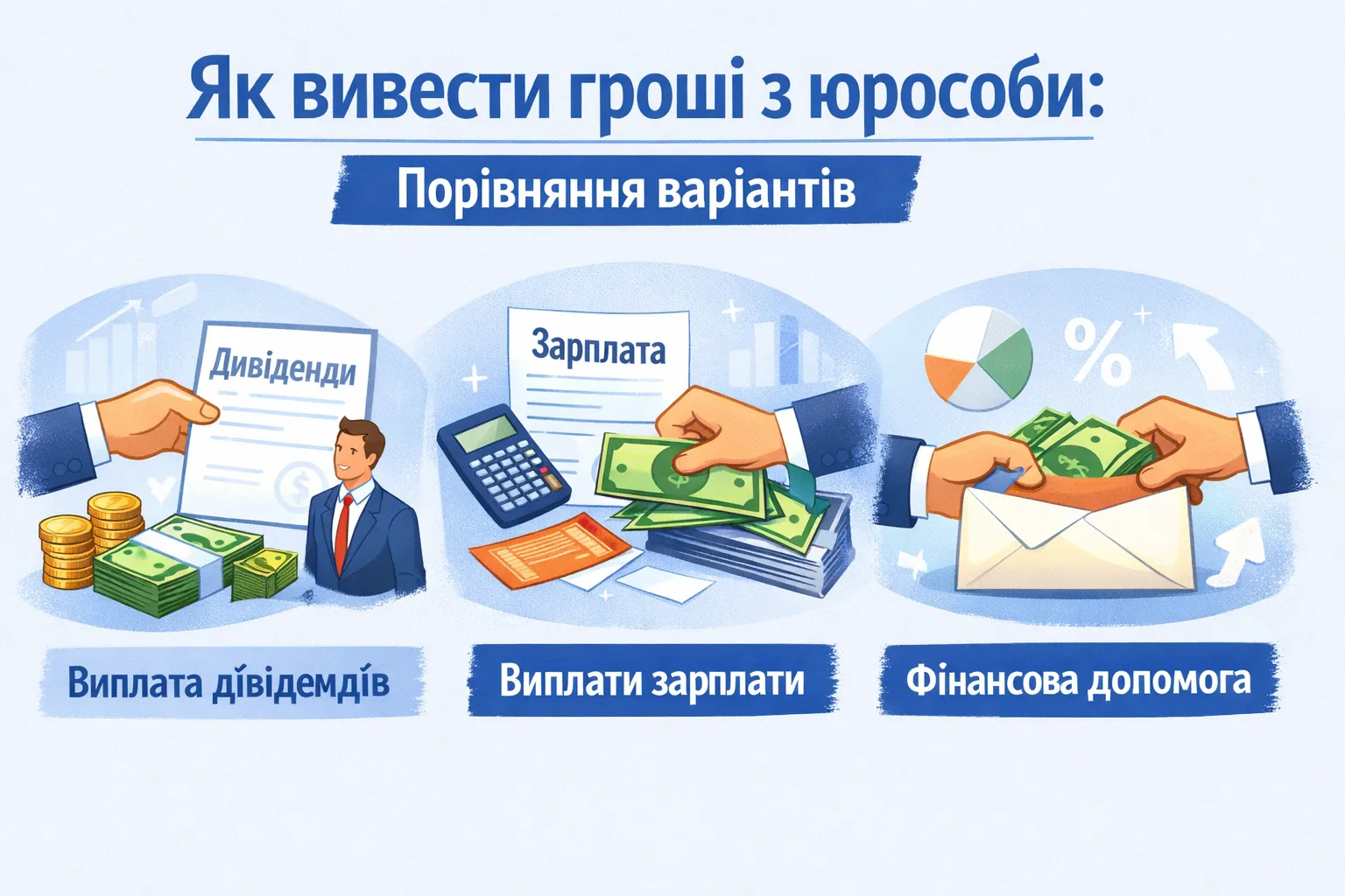 Як вивести гроші з юрособи: порівнюємо поширені варіанти