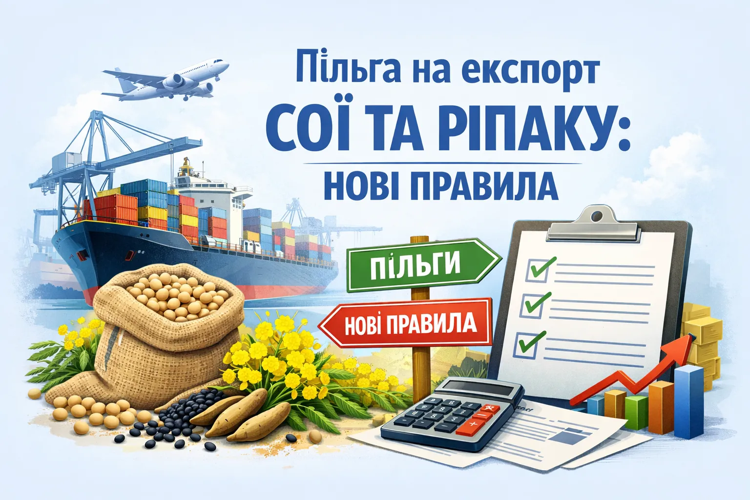 Пільга на експорт сої та ріпаку: нові правила