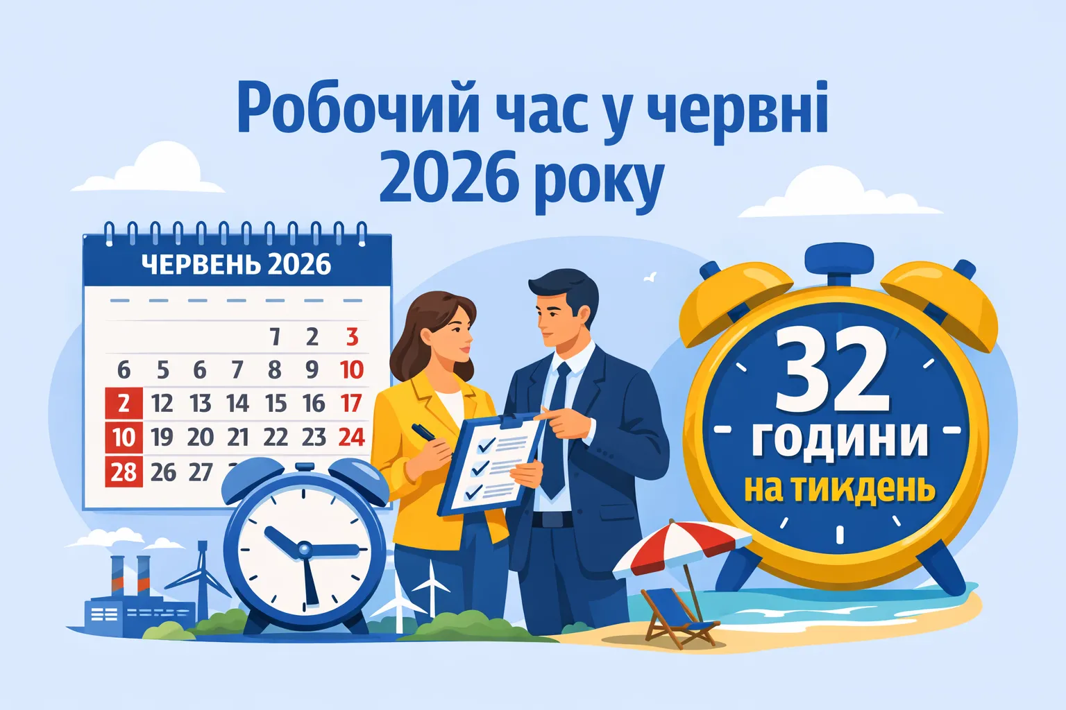 Норма тривалості робочого часу у червні 2026 року Норма тривалості робочого часу у червні 2026 року