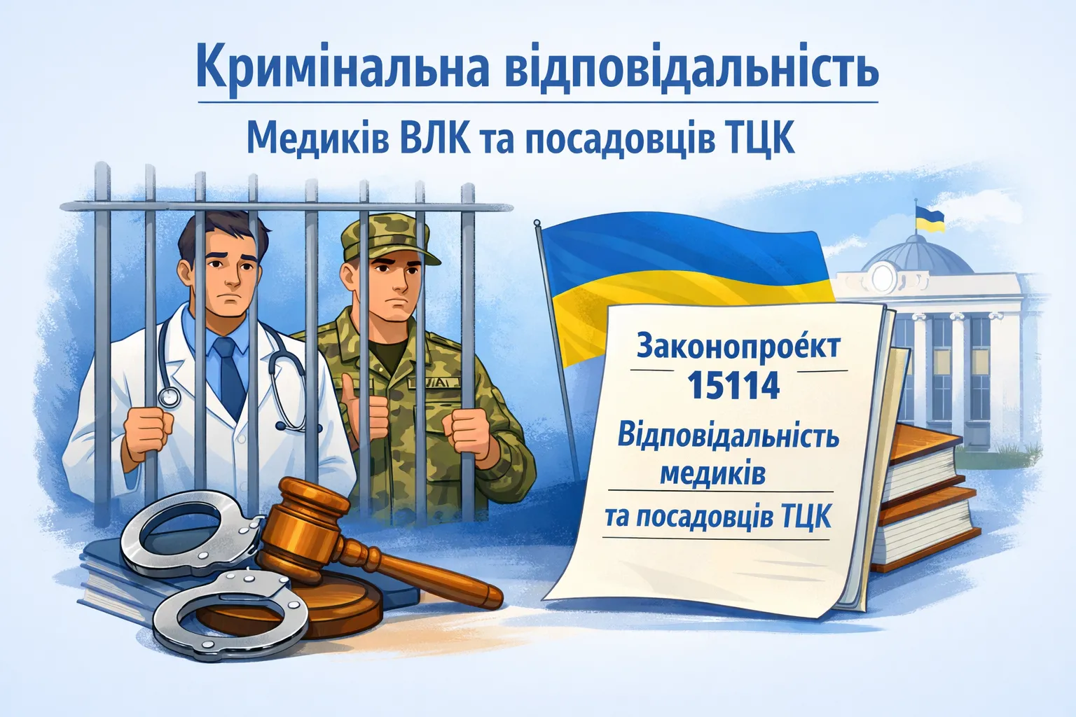 Кримінальна відповідальність медиків ВЛК та посадових осіб ТЦК: законопрєкт 15114