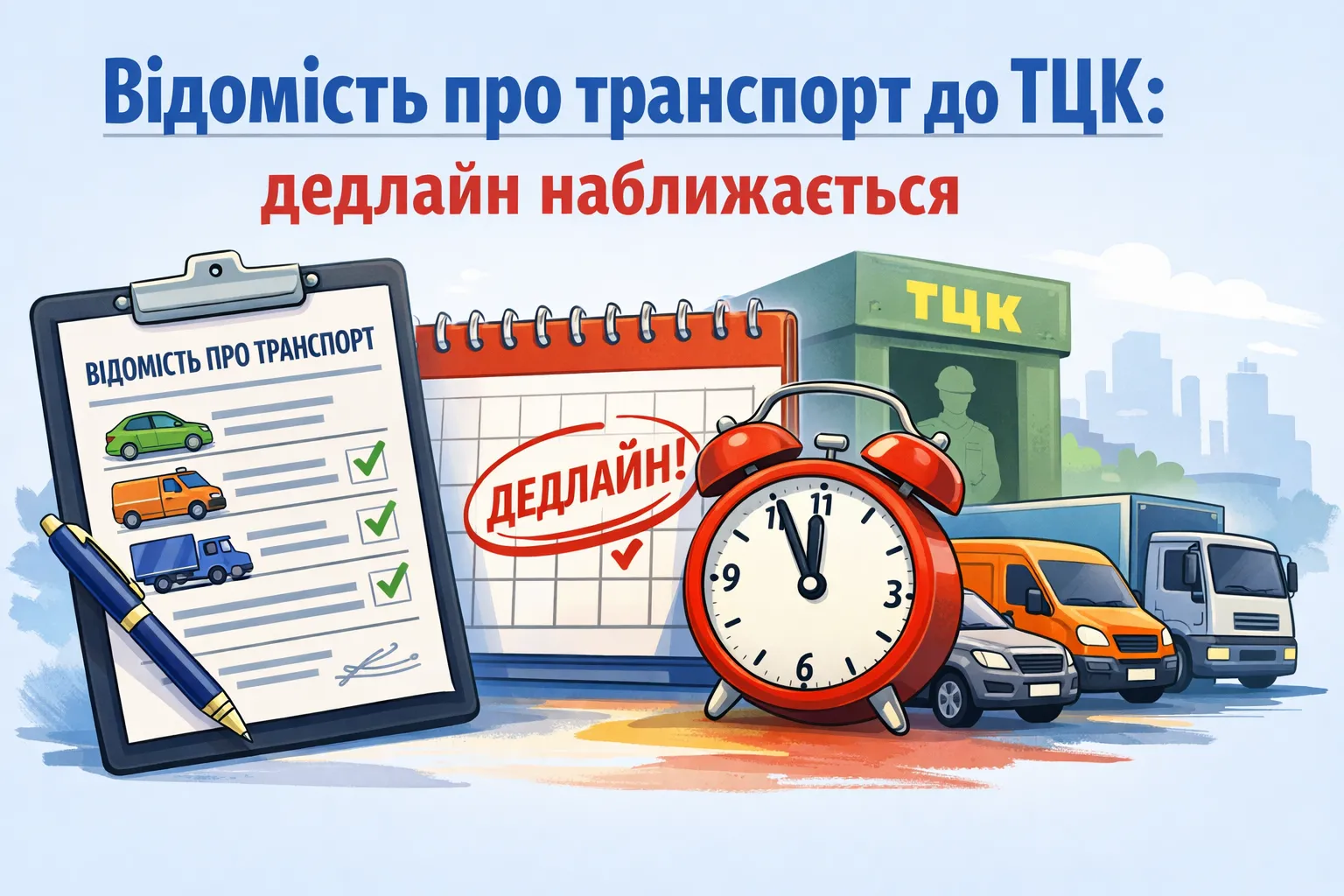 Відомість про транспорт до ТЦК: дедлайн наближається