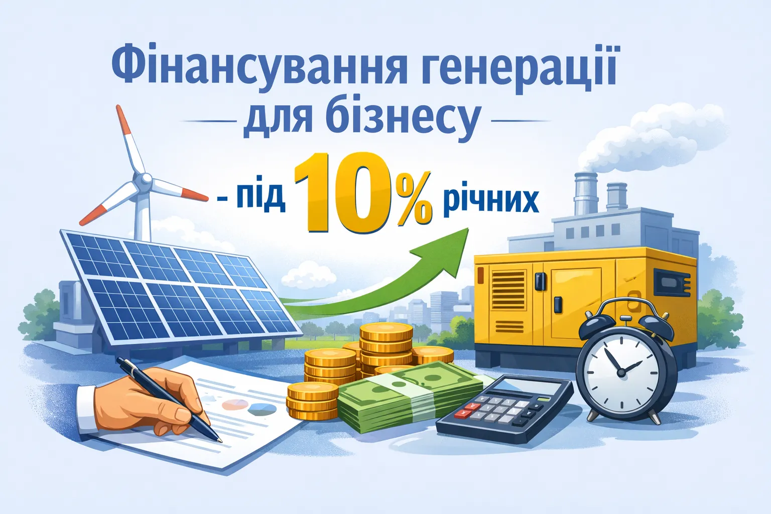 Финансирование собственной генерации для бизнеса под 10% годовых