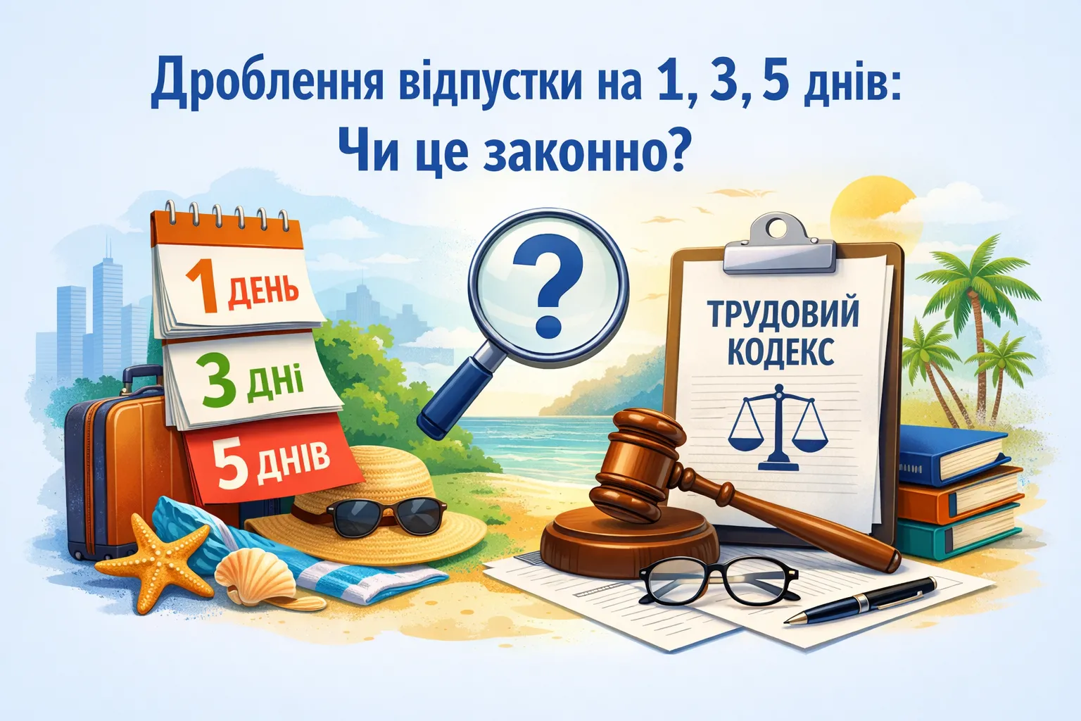 Дроблення щорічної відпустки на 1, 3, 5 дня. Чи це законно?