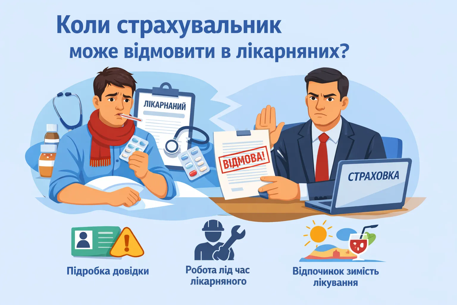 Когда страхователь может отказать в больничных?