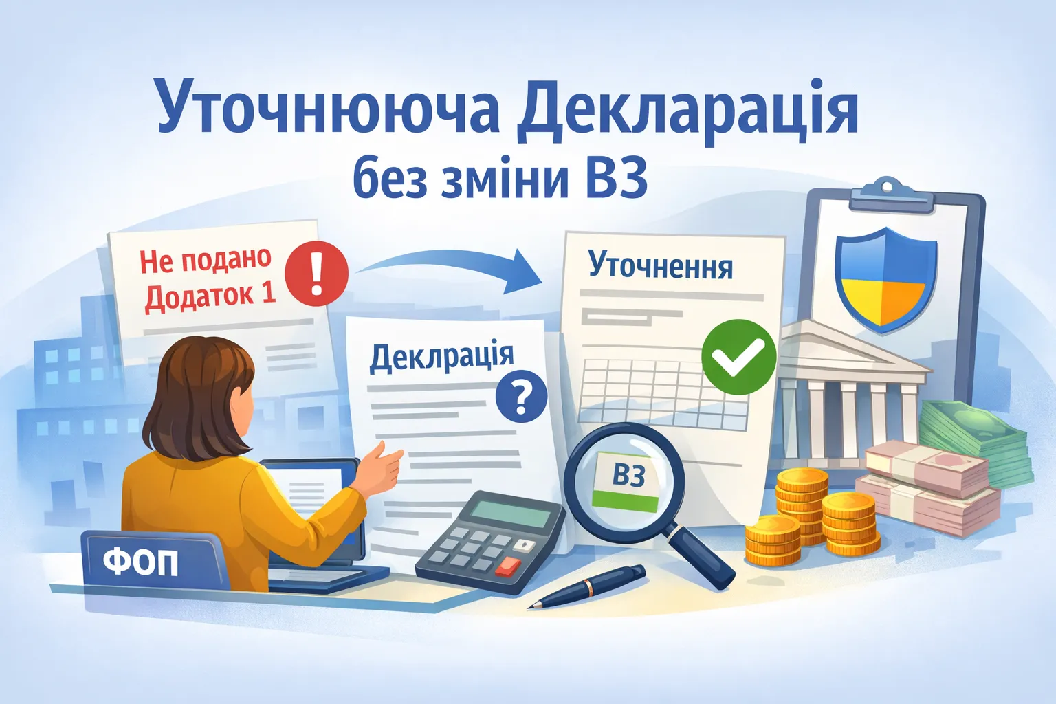 ФОП не подала Додаток 1: як подати уточнюючу без зміни ВЗ