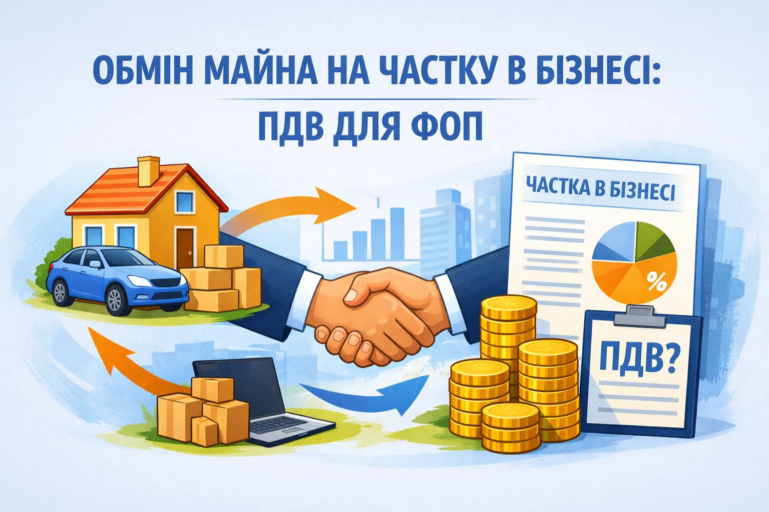 Обмін майна на частку в юрособі: що з ПДВ для ФОП