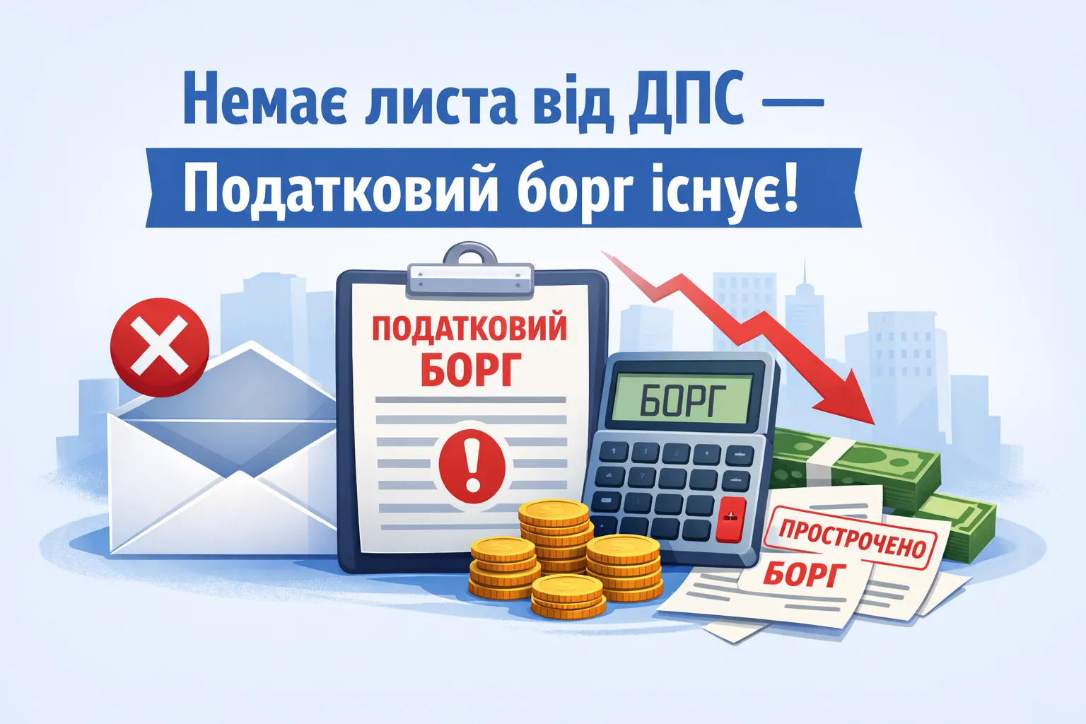 Немає листа від ДПС — не означає, що немає податкового боргу! Немає листа від ДПС — не означає, що немає податкового боргу!