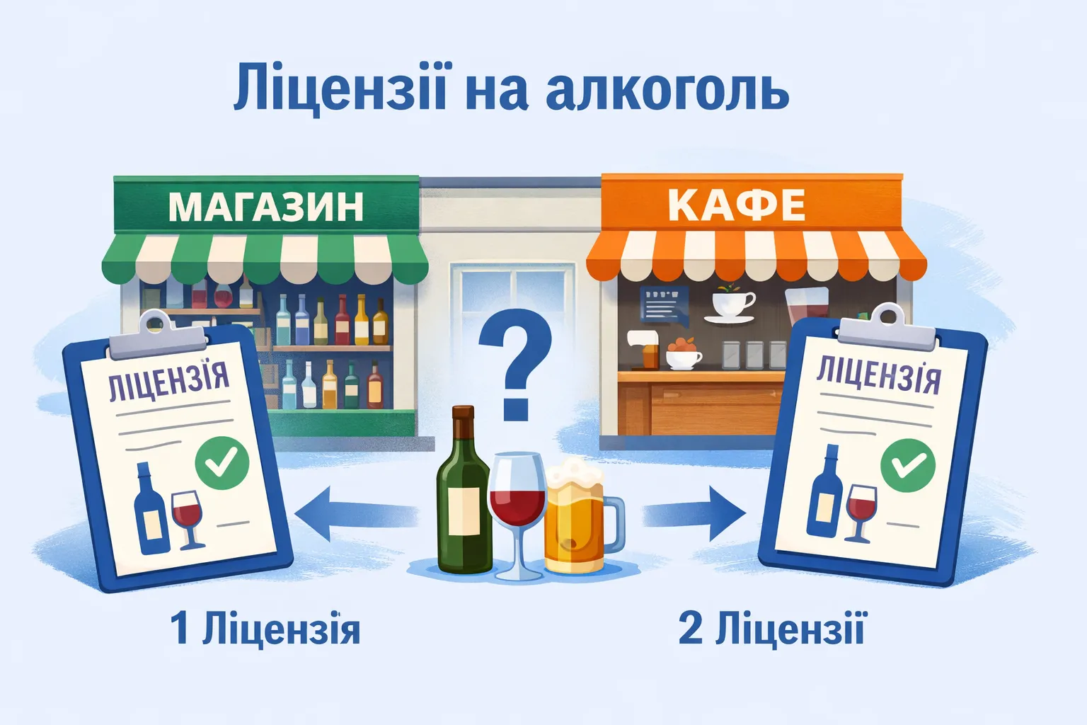 Магазин і кафе в одній будівлі: скільки ліцензій на алкоголь потрібно