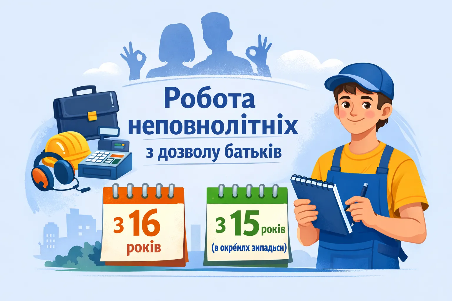 З якого віку можна прийняти на роботу неповнолітню особу за згодою батьків? З якого віку можна прийняти на роботу неповнолітню особу за згодою батьків?