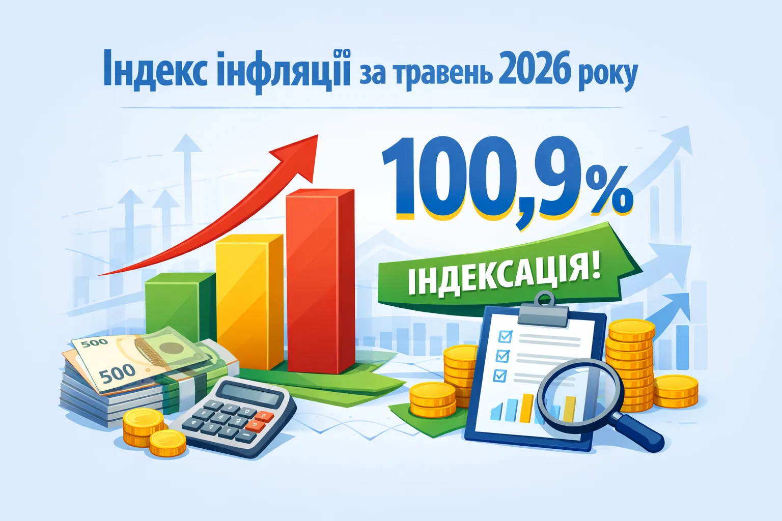 Індекс інфляції за травень 2026 року – 100,9% - індексація! Індекс інфляції за травень 2026 року – 100,9% - індексація!