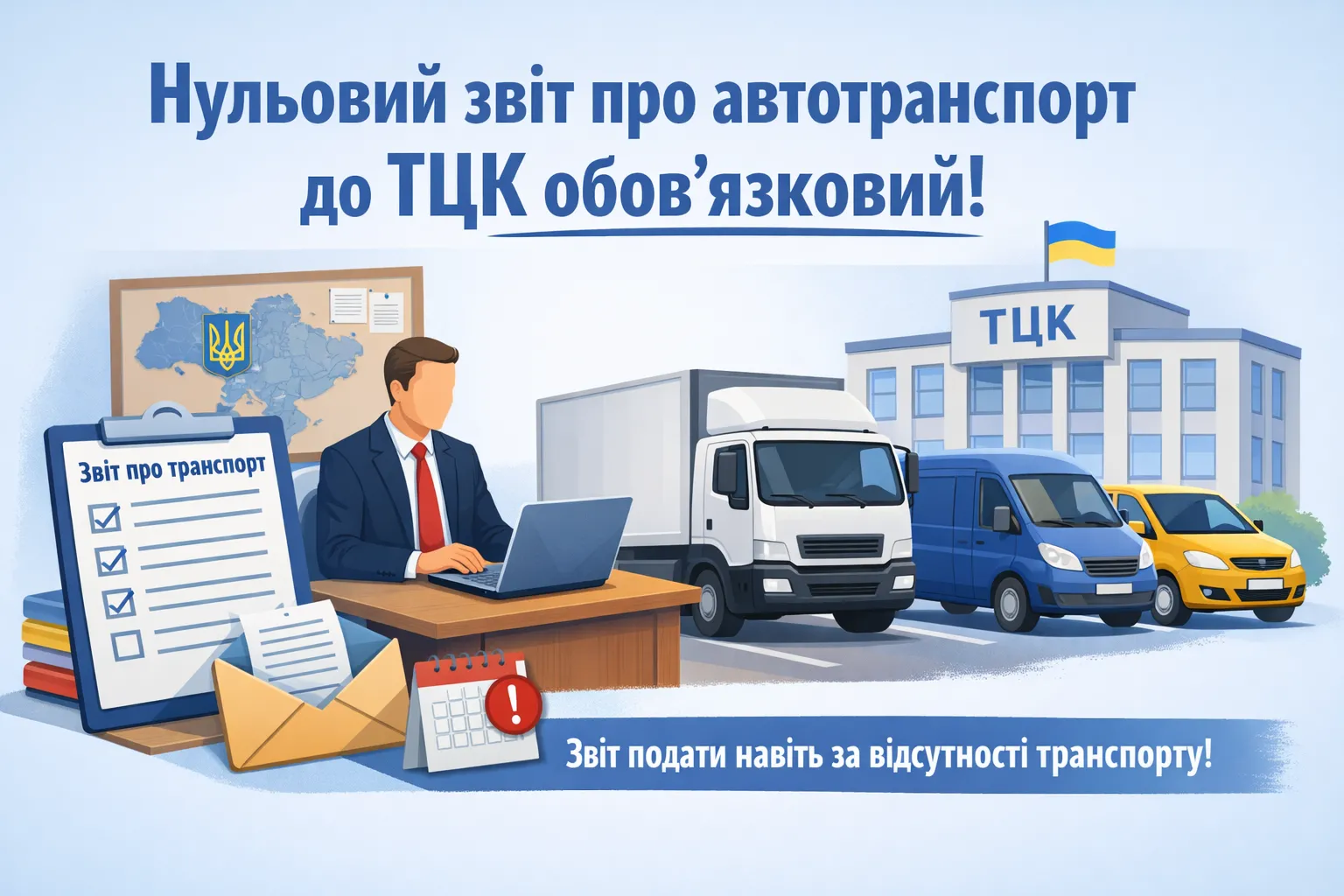 ТЦК нагадує бізнесу: нульовий звіт про автотранспорт до ТЦК все одно потрібен ТЦК нагадує бізнесу: нульовий звіт про автотранспорт до ТЦК все одно потрібен