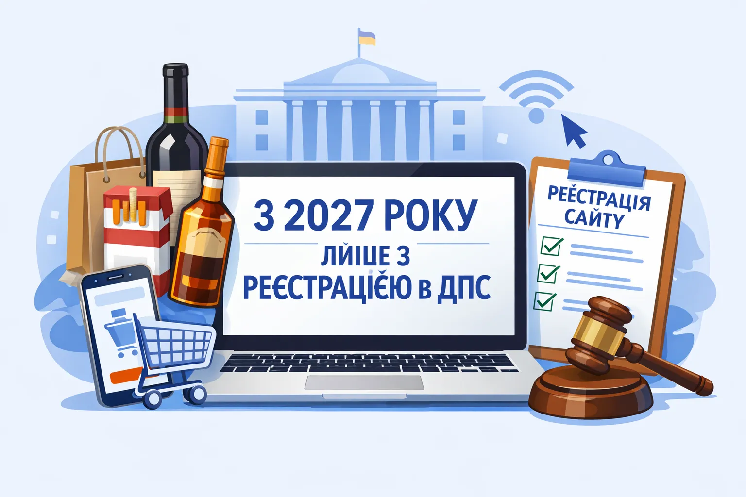 Продаж алкоголю й тютюну онлайн з 2027 року: без реєстрації сайту в ДПС буде заборонено